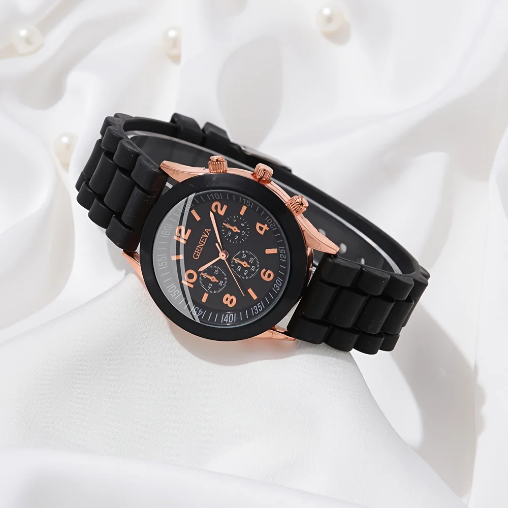 4 Piece Fashionable Multifunctional Creative Personalized Couple Silicone Watch Quartz Watch With Bracelet Combination Set quartz watch fashion couple watches