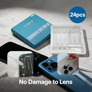 Kit di pulizia per lenti di fotocamere di smartphone e droni, con 24 gel detergenti e tamponi, protegge il rivestimento delle lenti dai danni.