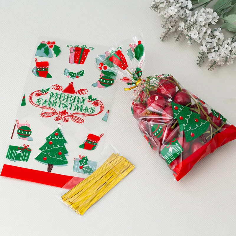 5 Christmas Gift Bags, Aluminum Foil Ziploc Bag, Resealable Bags, Party Bags,  Favor Christmas Bags, Cookie Bags, Christmas Candy Bags 