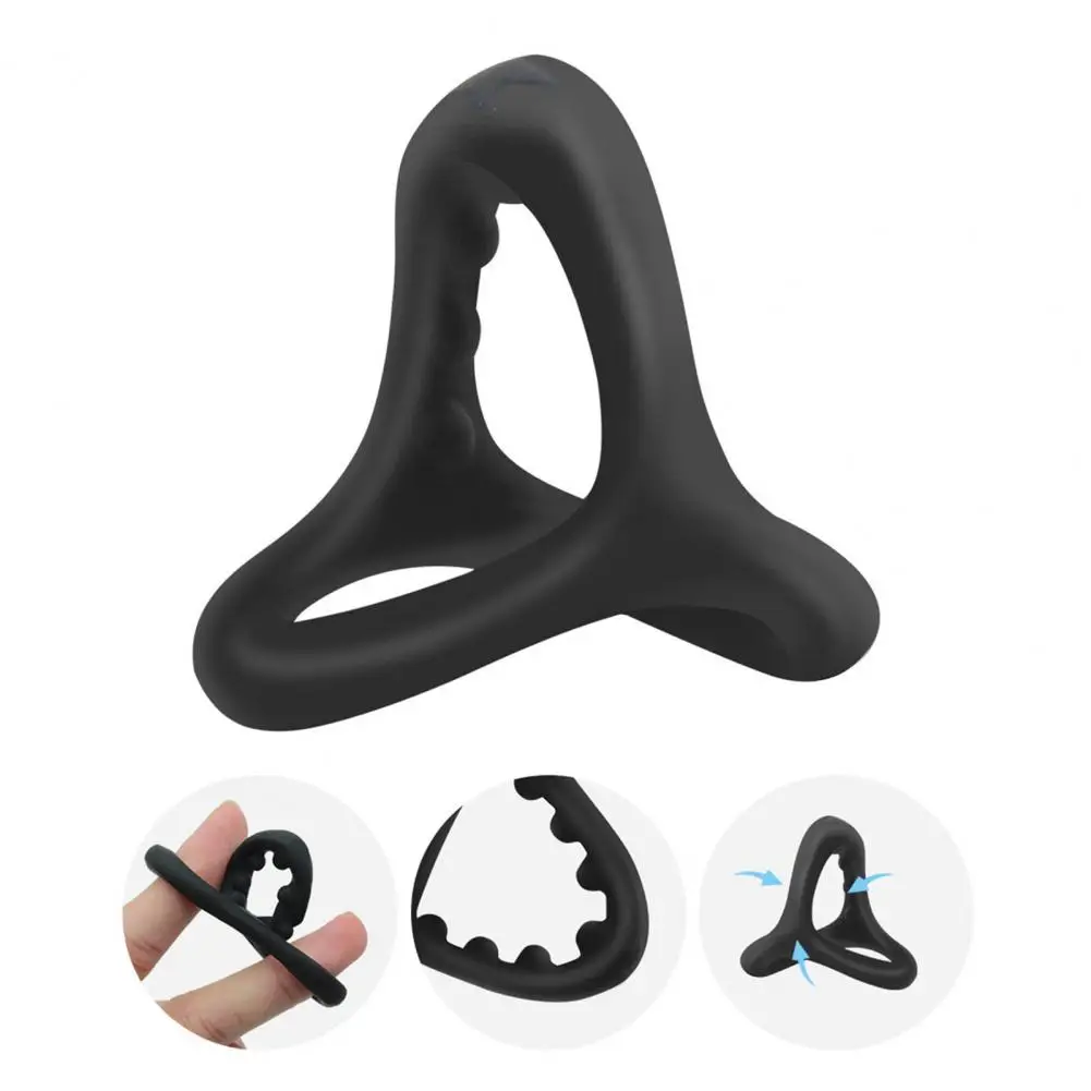 Penis Ring Soft Bumpy Stripe Improve Endurance Erection Enhancing Three-ring Long Lasting Men Sex Toy Dildo Ring Adult Products