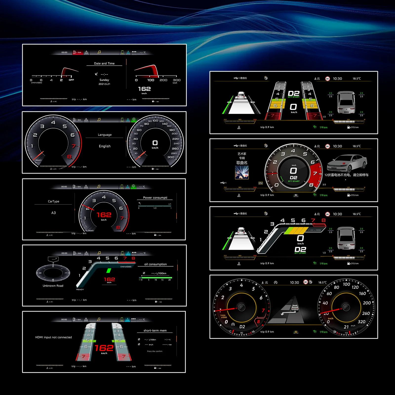Panel de instrumentos Navicluster de 12.3'' pulgadas para Audi A6 A7 C7 años 2012-2018, panel digital compatible con Carplay, HDMI, pantalla LCD, velocímetro, cabina virtual. 6