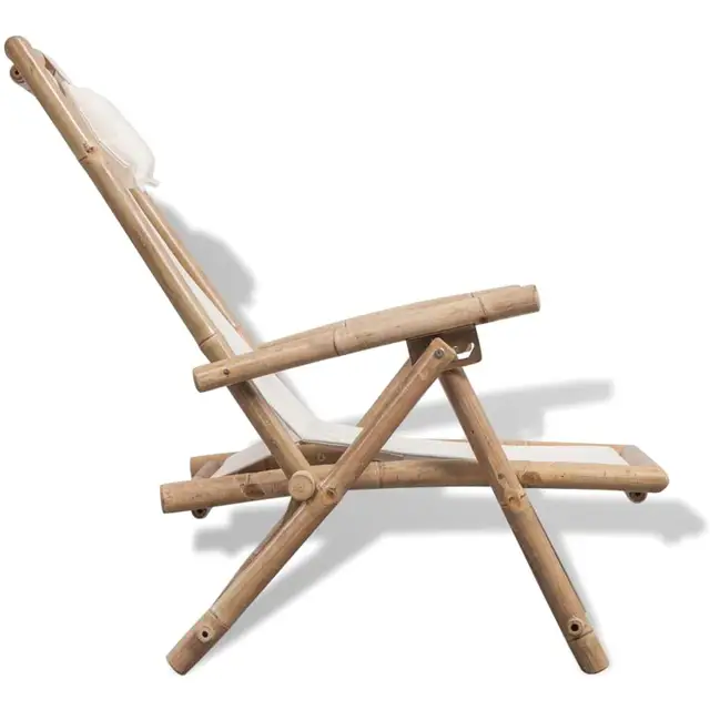 Luxury Bamboo Outdoor Deck Chair - Comfortable Folding Lounge Chair for Patio & Garden - Image 4