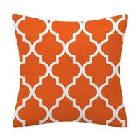 Nordic orange and white classic pattern linen pillowcase sofa cushion cover home decoration can be customized for you 40x40 2