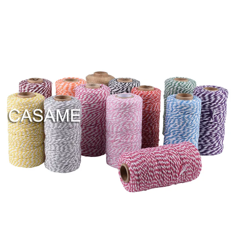 100% Pure Cotton Twisted Cord Rope Crafts Macrame Artisan String baker twine Multicolor Cotton Linen Rope 100yard Home Textiles cotton rope,macrame cord