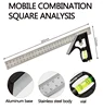 Angle Square Measuring Tools Set Precise Stainless Steel Aluminium Durable Adjustable Combination Spirit Level 12" 300mm 4