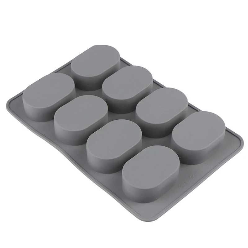 1pc Silicone Cake Mold Hand Soap Mold 8-hole Oval Jelly Soap Gifts Handmade Accessories