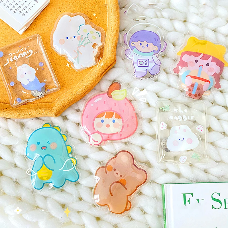 1PC Reusable Mini Cute Self-Heating Pack Winter Cartoon Portable Hand Warmer Instant Heating Pad For Kids Students