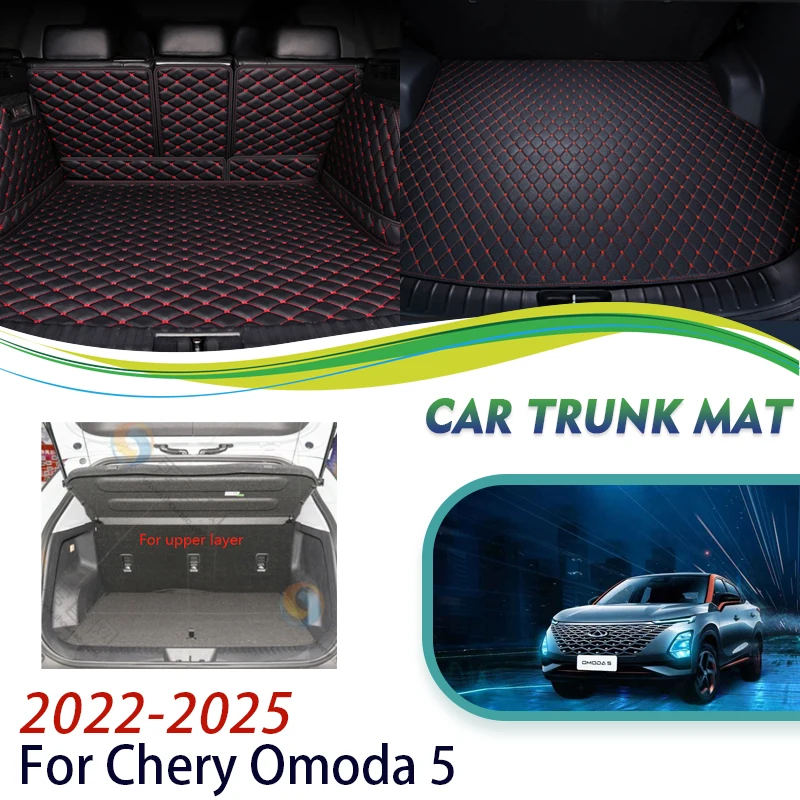 

Автомобильные коврики для Chirey Chery Omoda 5 Fownix FX Omoda C5 2022 ~ 2025 5seat водонепроницаемые подкладки Автомобильный задний багажник матовый ковер автомобильные аксессуары