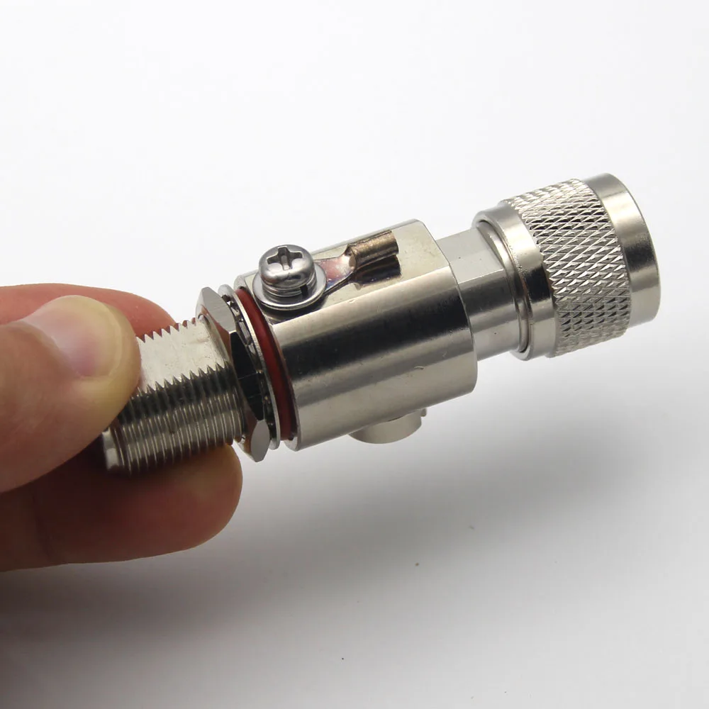 N Coaxial Lightning Arrestor Surge Protector N Type Male to Female Gas Discharge Protection for HAM CB Radio WLAN WiFi 50ohm