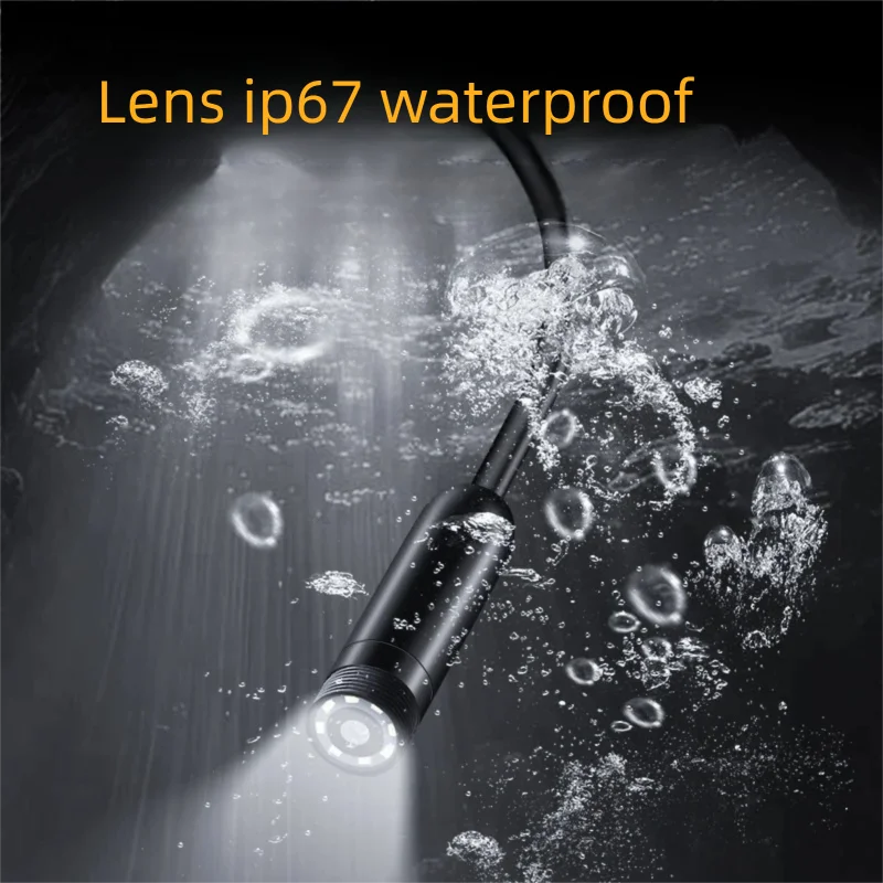 7.0mm Type-c Endoscope Camera for Car Engines IP67 Waterproof 6 LEDs Adjustable Inspection Borescope Camera for Android and PC 6