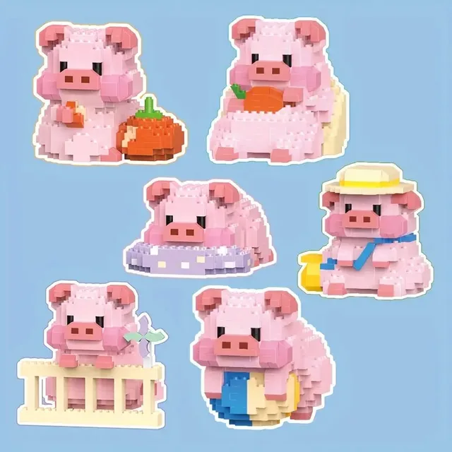 Pig Animal Mini Cute Building Block Set Cow Kawail Model for Girls and Boys Toys Kit Gifts for Adults and Kids 1
