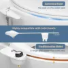 SAMODRA Ultra Slim Bidet Attachment for Toilet Seat - Dual Nozzle, Adjustable Water Pressure, Non-Electric Ass Sprayer 3