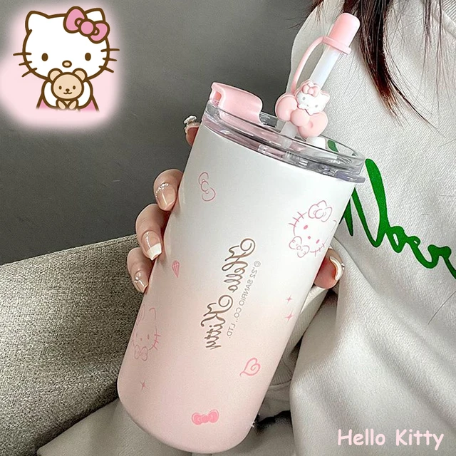 Kawaii Sanrio Glass Straw Cup Hello Kittys Accessories Cute Anime