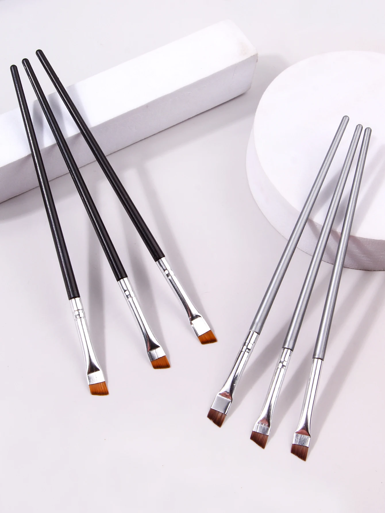 6PCS Thin Eyeliner Makeup Brush Set Fine Liner Brushes Professional Angled  Eyebrow Brush High Quality Brow Contour Makeup Tool 4