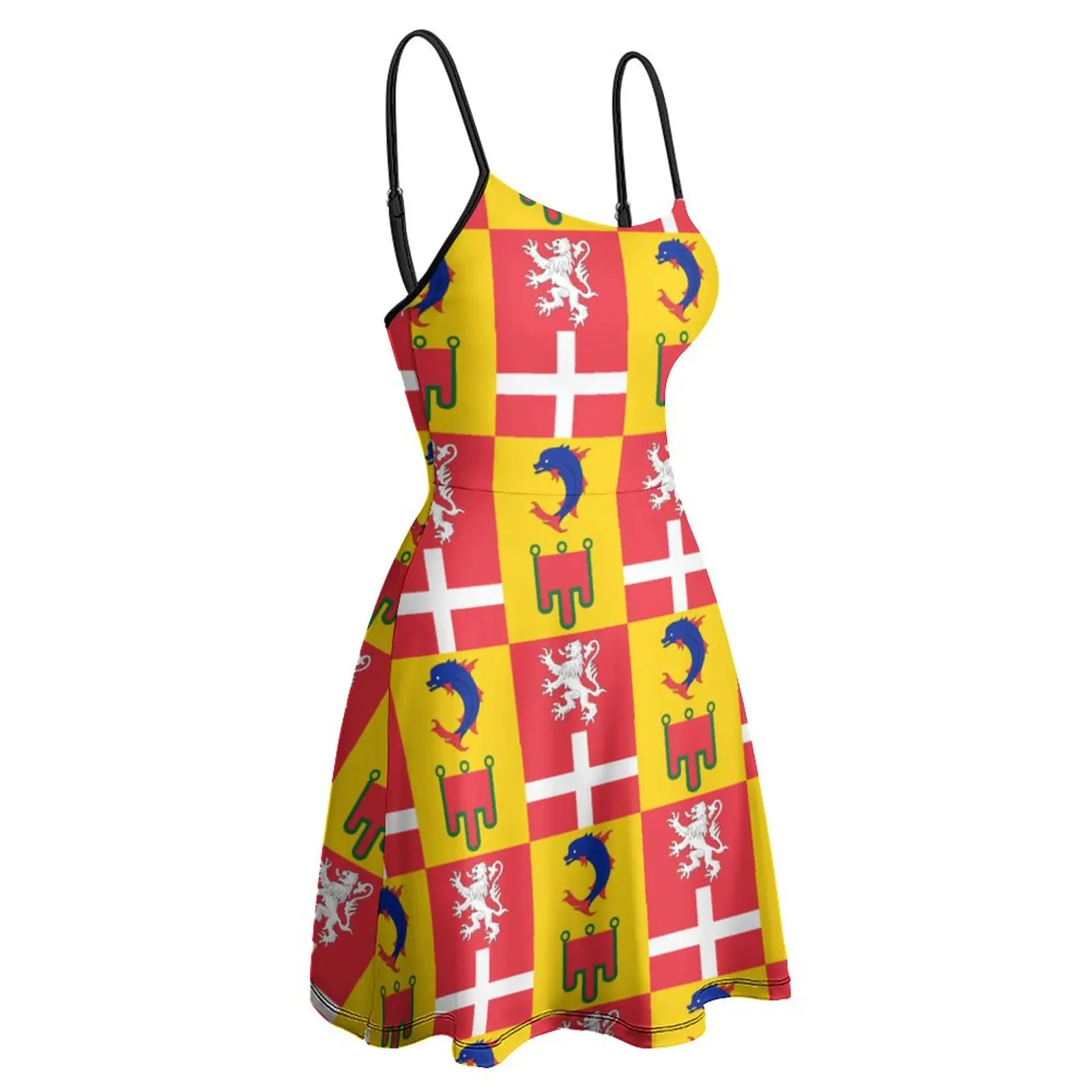 

Flag of Auvergne-Rhône-Alpes Women's Sling Dress Cute Sexy Woman's Dress Sarcastic Cocktails Suspender Dress