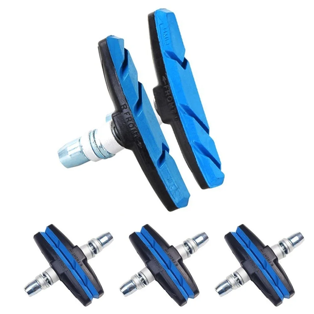 Mountain Bike Brake Pads 70mm Mountain Road Bike Brake Pads Set Cycling V Brake Holder Pads Shoes Blocks Rubber Pad Silent MTB Bicycle