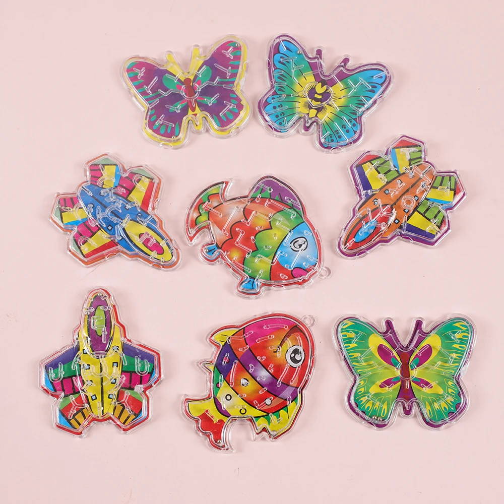 

12Pcs Cute Animal Plane Maze Puzzle Game Small Intelligence Labyrinth Toys Baby Shower Kids Birthday Party Favors Pinata Fillers