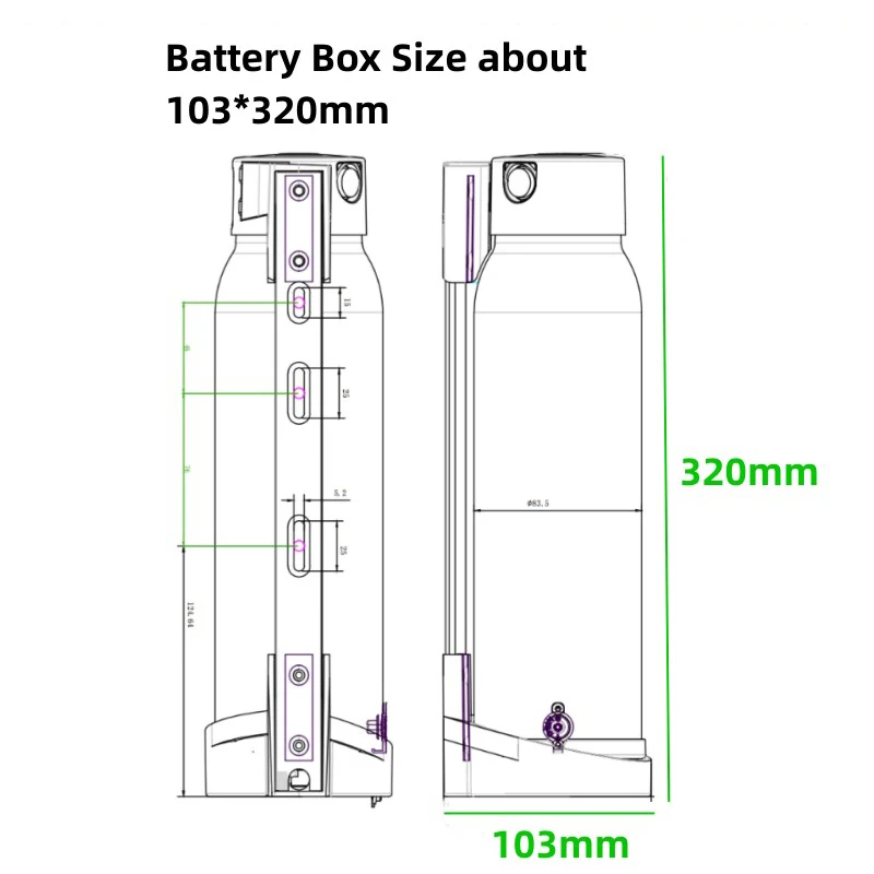 24V10Ah Mini Water Bottle Down Tube Ebike Battery 36V 9.6Ah 7Ah 12.8Ah 14Ah Electric Hybrid Bike Akku for Motor 250W 350W 500W