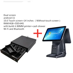 android 11point of sale system cash register pos printer all in one 15.6 inch capacitive touch screen pos system for retail