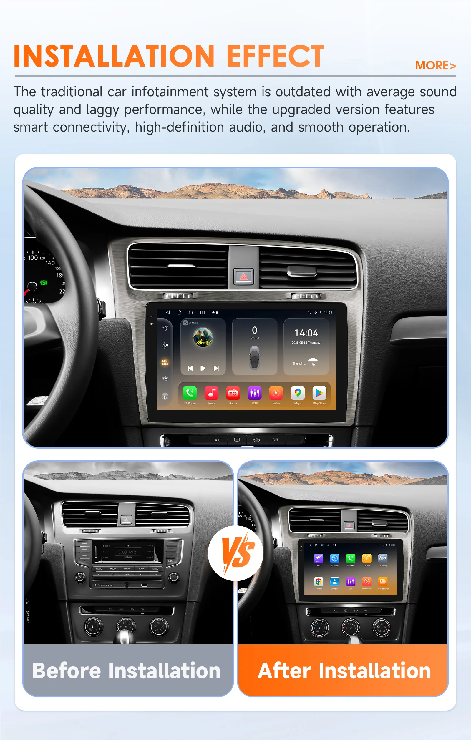 Hizpo 360 Kamera 4G Carplay 4G 7862 AI Systeme Android 14 Autoradio für Volkswagen Golf 7 2013-2017 Multimedia Video Player GPS – Detail 7