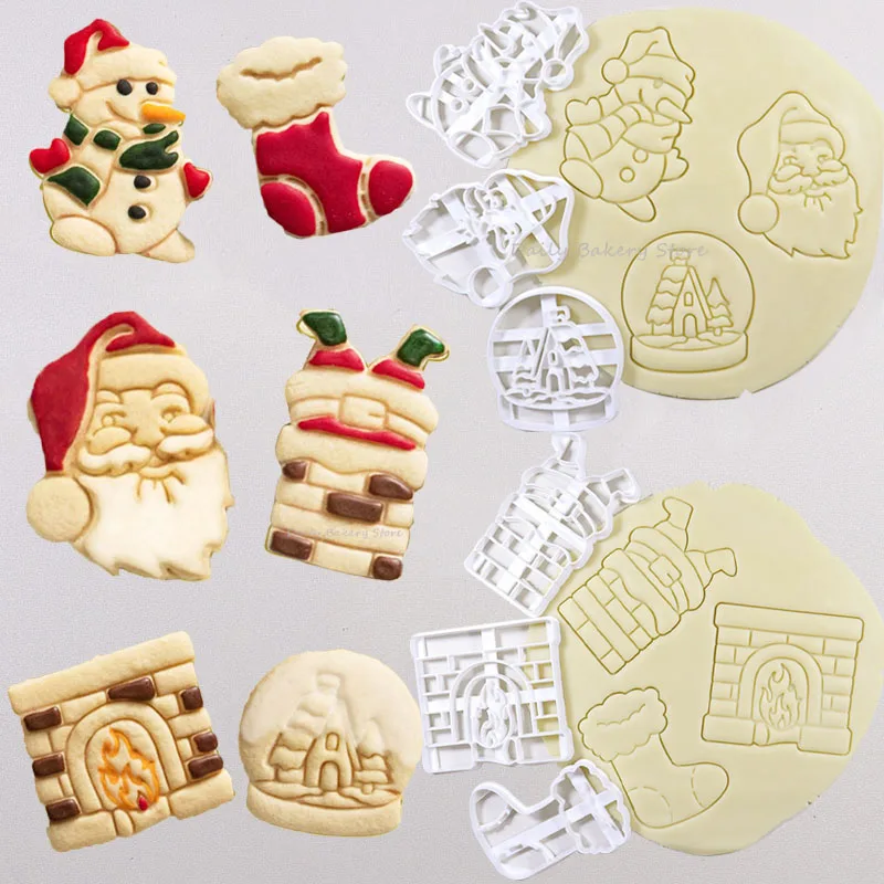 HolidayChristmasCookieEmbosserCutterMoldSantaClausCrystalBall