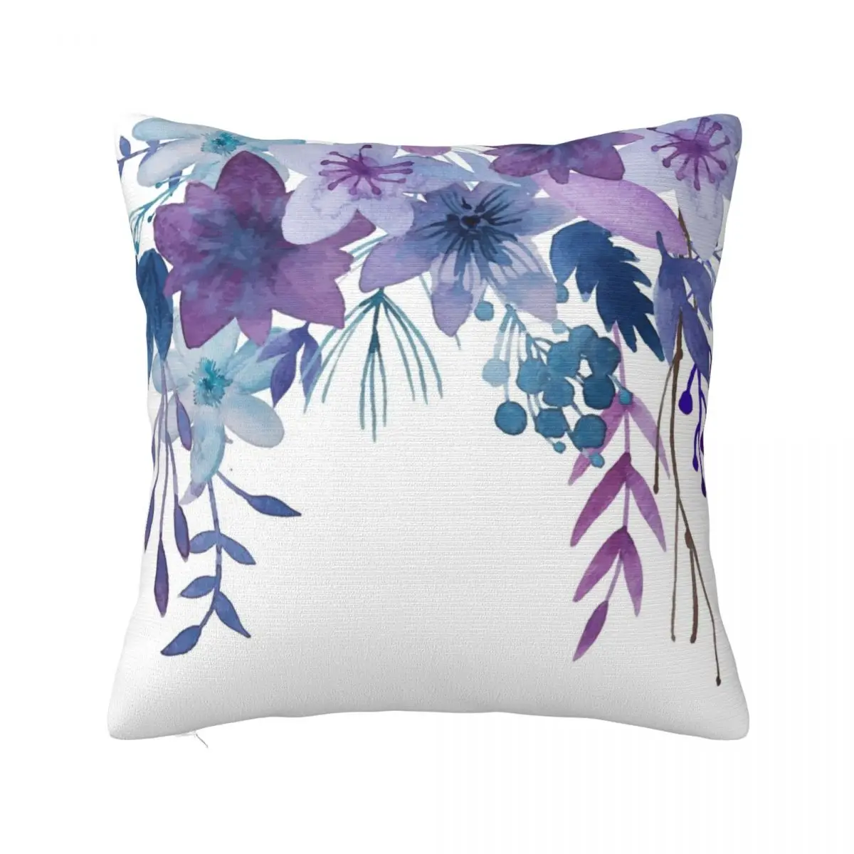 

Blue Purple Flowers Throw Pillow Decorative pillow case Christmas Cushion For Home Christmas Covers For Cushions