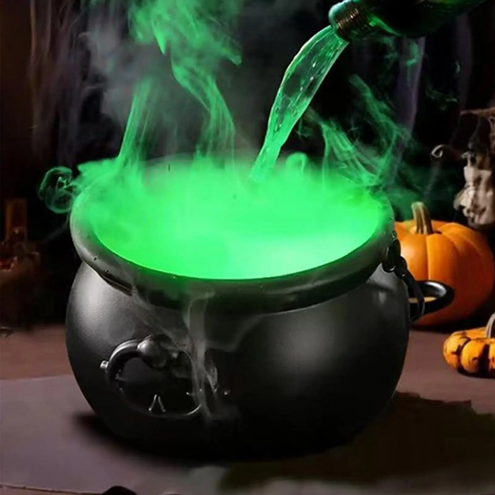 Halloween Festival Decoration Black Cauldron Bowl Halloween Party Decorations Outdoor Lighted Holiday Displays Witch Bowl