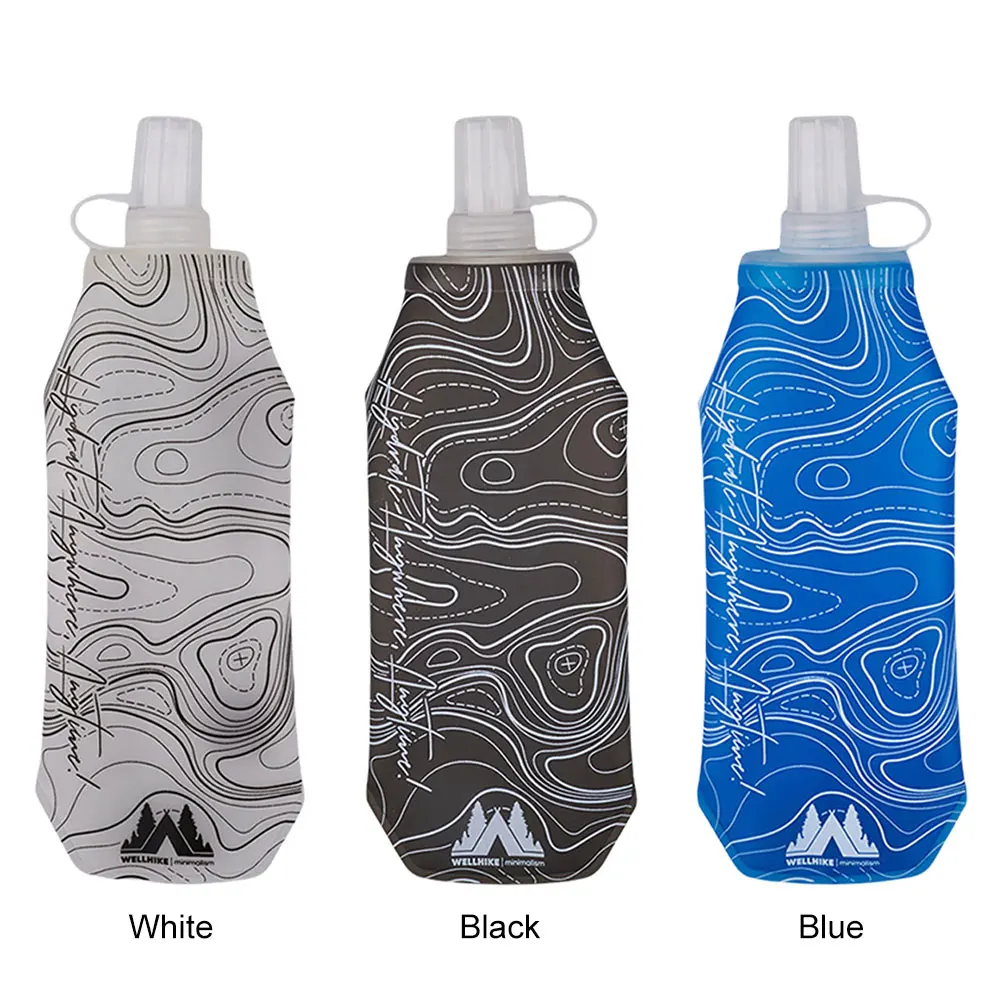 500ml 접이식 물 가방 초경량 물병 주머니 휴대용 부드러운 물병 접이식 물병 야외 스포츠 용품