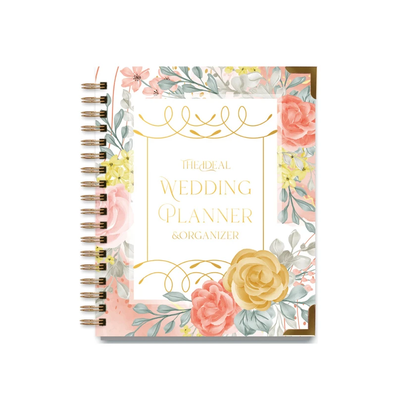 

A4 Full English Wedding Plan Book 2024 High-value Double Coil Flip Notebook Valentine's Day Diary Love Witness Holiday Gift