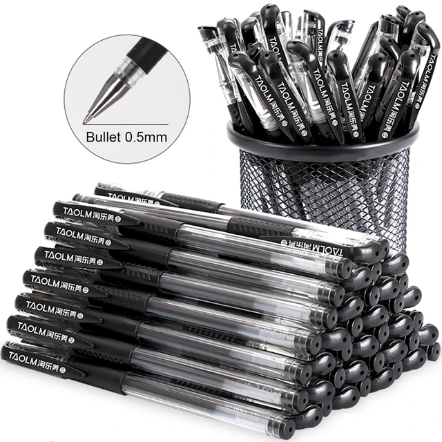 Confezione da 30 penne Kawaii con adesivi, penne gel retrattili da 0,5 mm,  inchiostro gel a sfera ad asciugatura rapida, penne nere e articoli di
