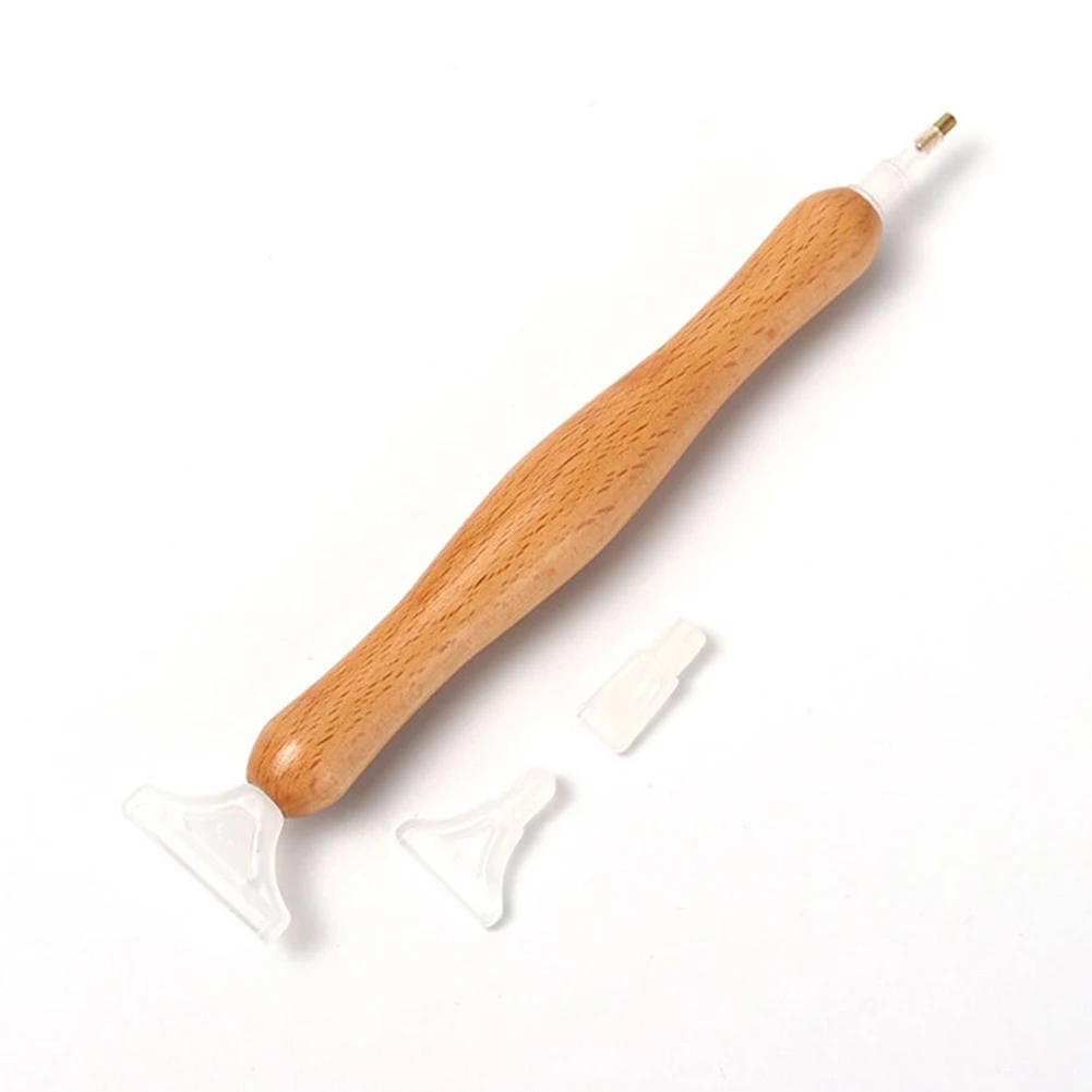 DIY 5D Diamond Stylus Pen Square Round Diamond Painting Tool Handmade Accessories Arts Crafts Wood Handle with Replacement Head