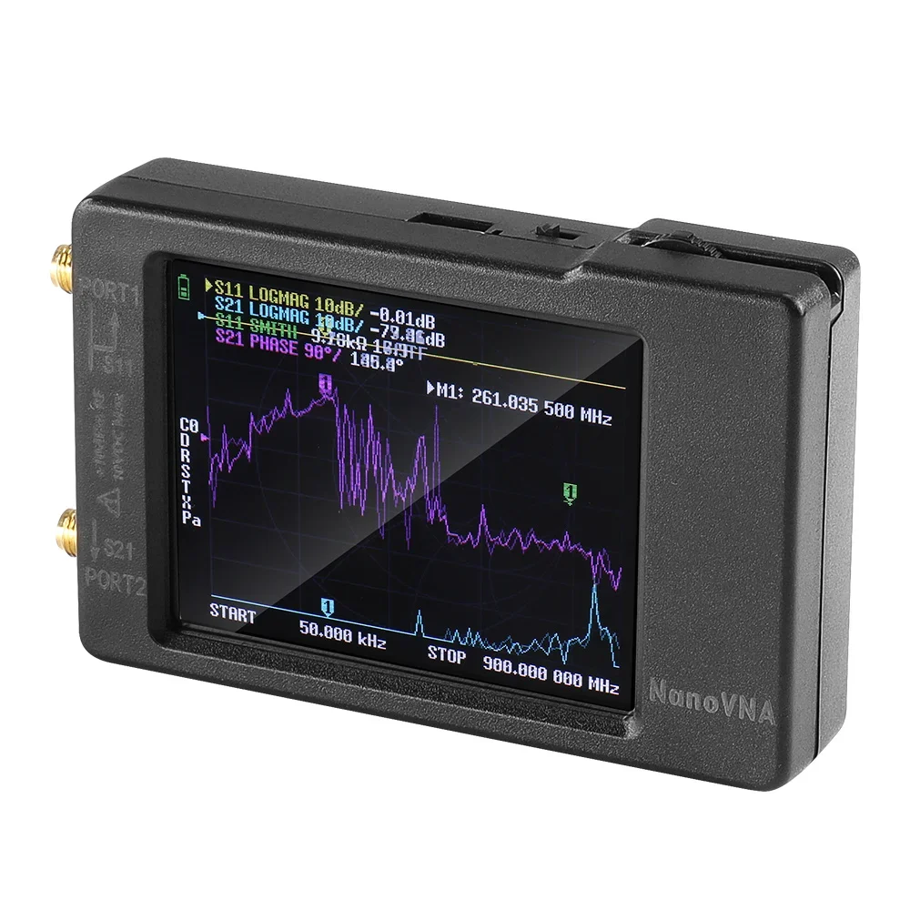 

NanoVNA-H Vector Network Antenna Analyzer SWR Meter 10KHz-1.5GHz MF HF VHF UHF With SD Card Slot spectrum analyzer