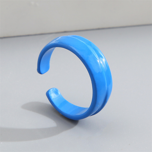 Ring Set Wholesale 2022 Summer Fashion Fruits Flowers Geometric Chain Candy Color Opening Rings Women Finger Jewelry