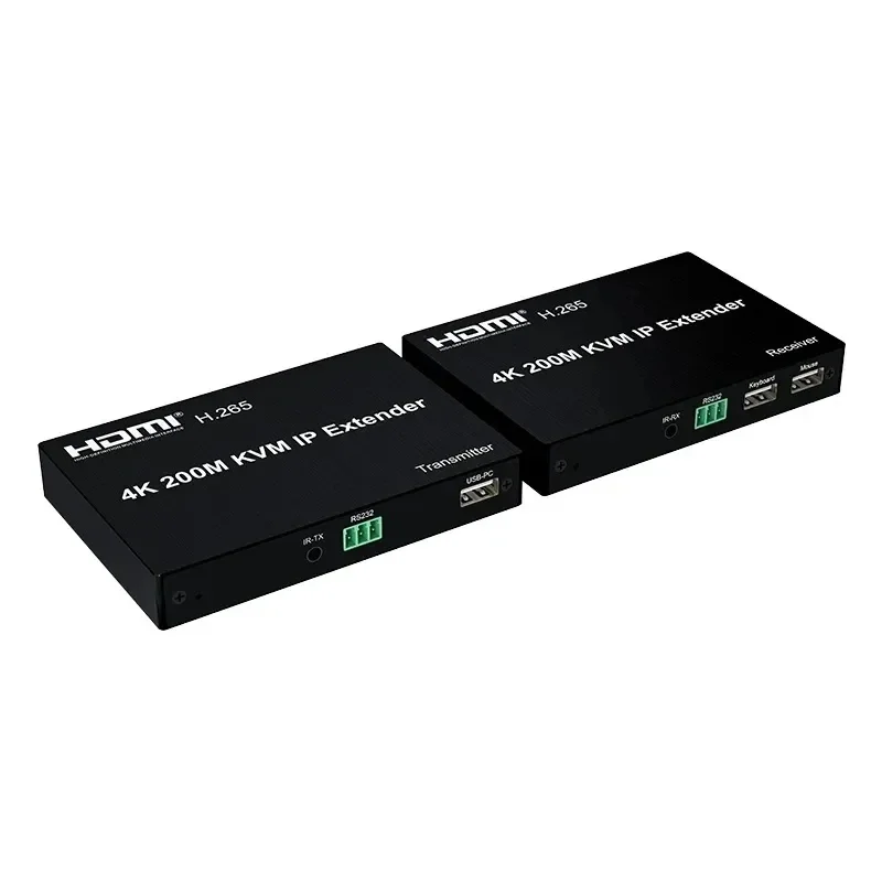 Extensor de Matriz Hdmi ip Kvm 4k 200m sobre Cat5e Hdmi Kvm Switch de Rede Usb um para Muitos Suporte Mouse Keyboard - Image 3