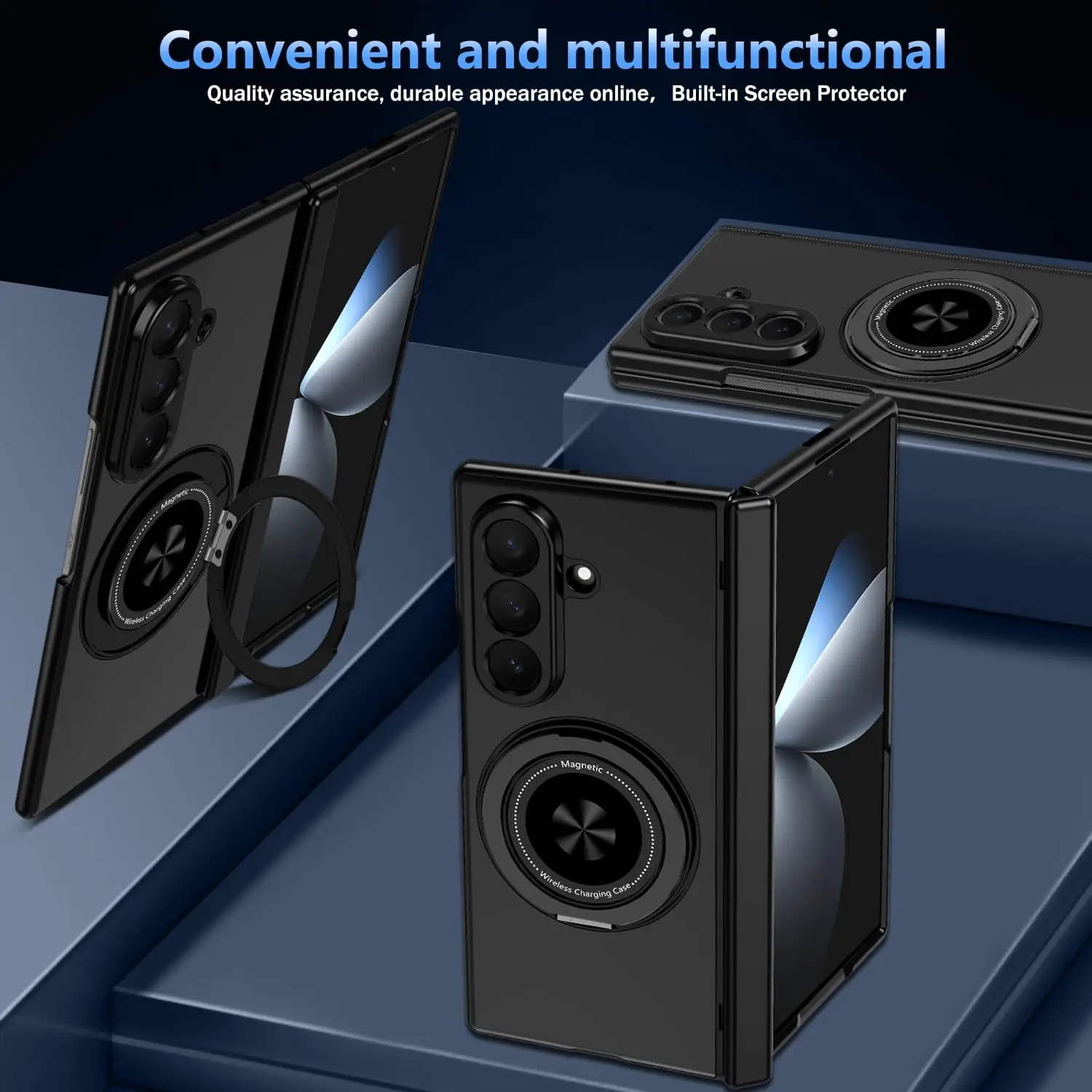 Full-Body Protective Case with Built-in Screen Protector & Rotating Magnetic Kickstand