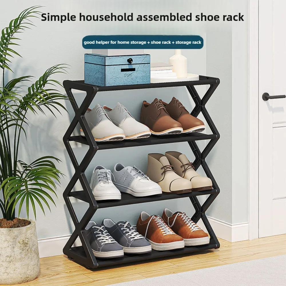 X-type dust-proof shoe rack 1pc nail free installation space saving integrated molding sturdy and durable shoe rack