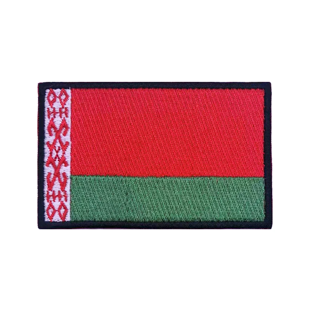 Belarusian flag Belarus Patches Armband Embroidered Patch Hook & Loop Iron On Embroidery Velcros Badge Military Stripe