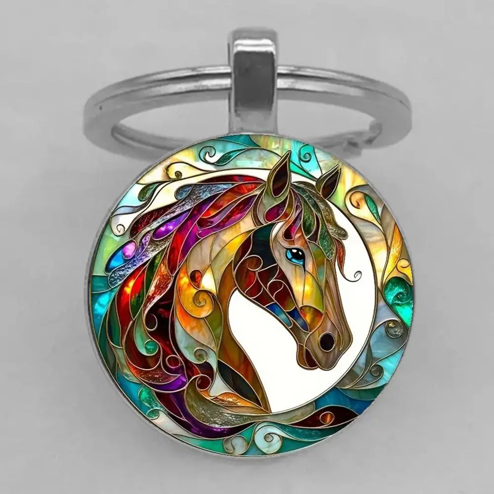 FashionableHorsePatternKeychainVividColorfulHorse-patternedRoundKeychainUniqueAlloyCarKeychainPendant-AliExpress36