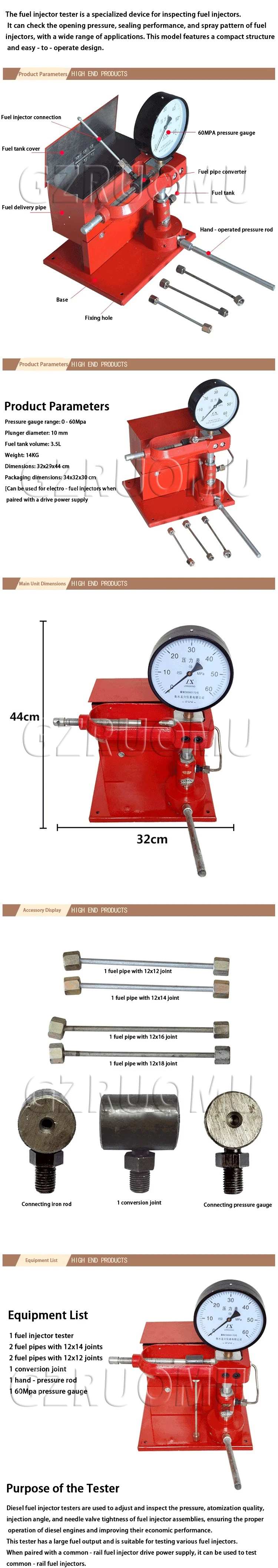 Workbench Multifunctional Fuel Injection Calibrator Automobile Agricultural Vehi