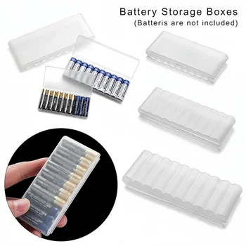 Custodia per batteria da 10 slot Scatola di immagazzinaggio batteria AA/AAA Custodia rigida 18650 Custodia rigida per batteria ricaricabile Power Bank Custodia in plastica trasparente