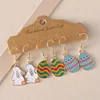 6pcs/set Rabbit Egg Design Dangle Earrings for Women Cute Fashion Cartoon Easter Earrings Party Jewelry Gifts 5