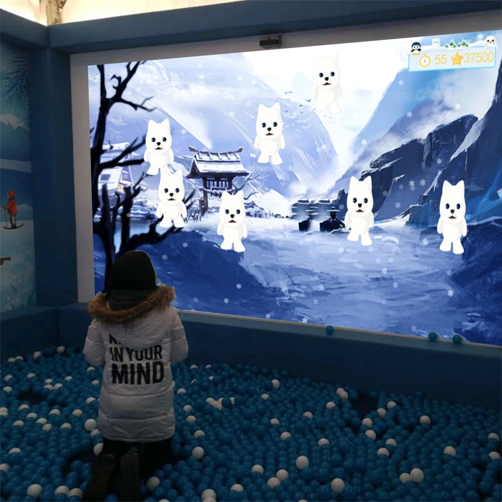 

Multimedia 2022 the Latest Finger Reach Portable Interactive Whiteboard with 7 Funny Snow Ball Games for Indoor Immersive Game