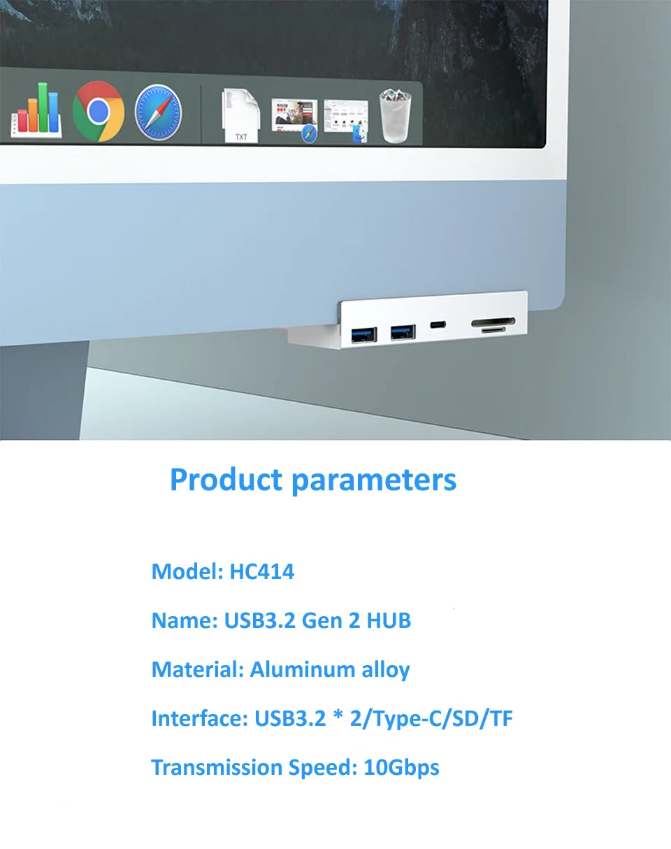 adaptador externo de alumínio multi 5 portas