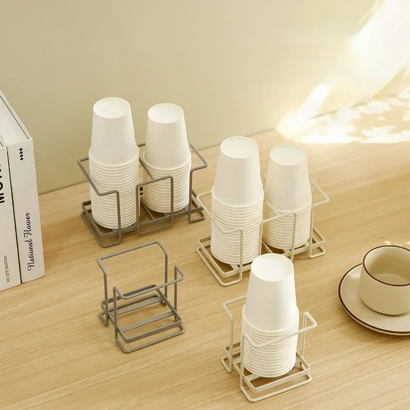 Multipurpose Paper Cup Holder Desktop Disposable Cups Organizer Dispenser Tea Bags Coffee Pods Storage