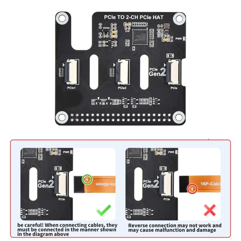 PCle to 2 Channel PCIe FFC Expansion Board for RPi 5 Perfectly