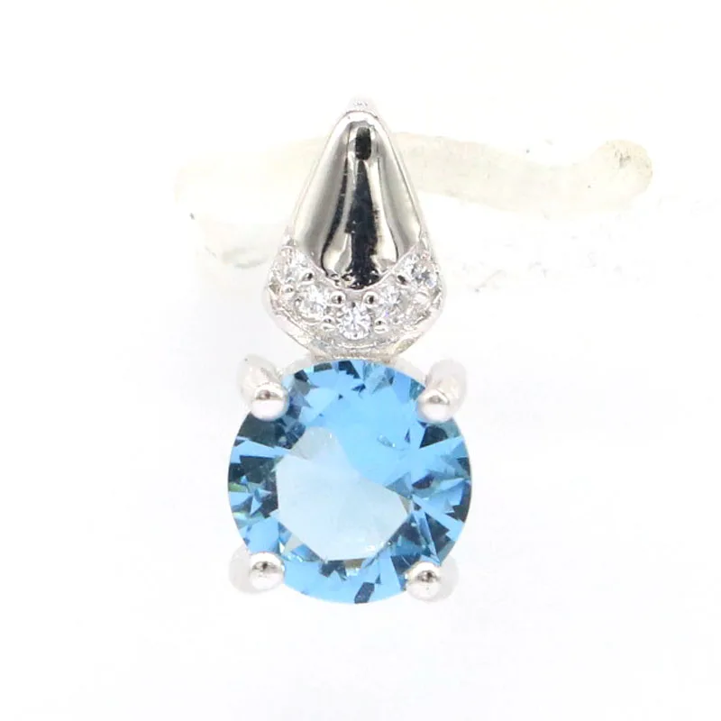 

14x7mm Lovely Cute London Blue Topaz Rich Blue Violet Tanzanite Jewelry For Woman's 925 Solid Sterling Silver Pendant