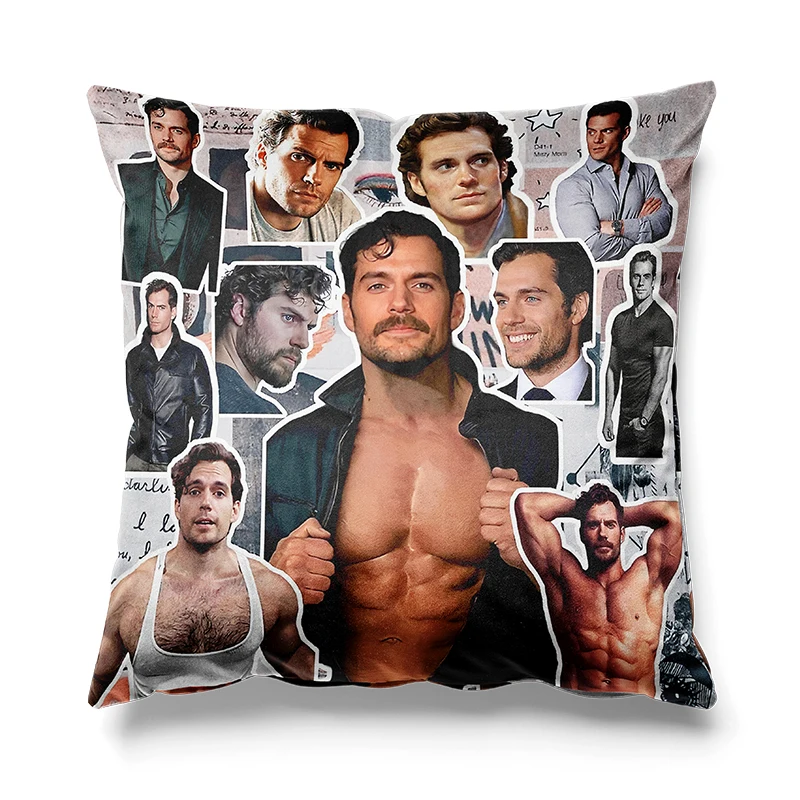 

Aertemisi 18'' x 18'' Henry Cavill Photo Collage Square Throw Pillow Cushion Covers Cases Pillowcases 45cm x 45cm