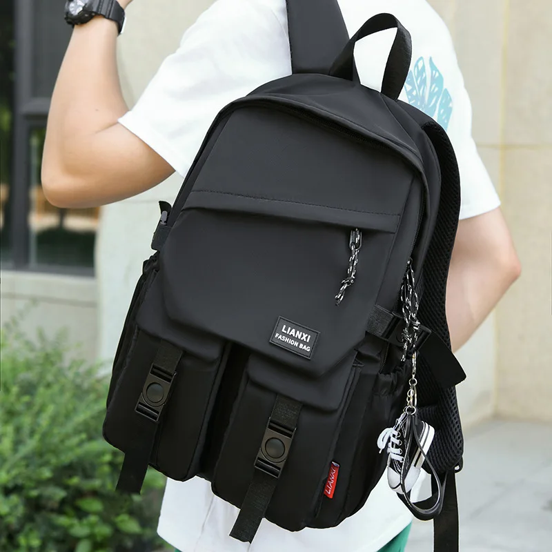 Leisure backpack, men's fashion trend, students' large capacity backpack, women's computer bag