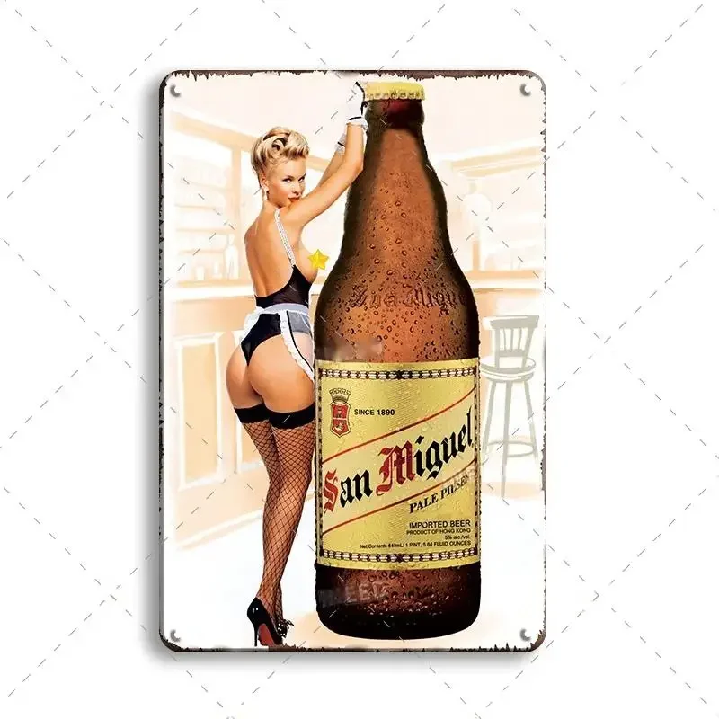 Carteles de hojalata de cerveza francesa vintage, decoración temática, carteles de pared de pub, club, bares irlandeses, placa de metal, vodka retro, hierro