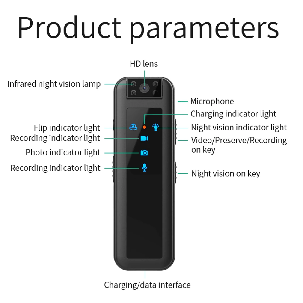 풀 HD 1080P 미니 카메라, 600mAh 캠코더 바디 마운트 캠, 나이트 비전 비디오 녹음기 바디 미니 캠, 자동차 DVR 백 클립